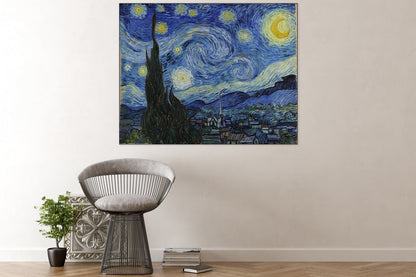 Akoestisch schilderij De sterrennacht – Vincent van Gogh, geluiddempende wandkunst