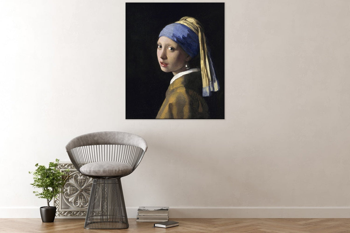 Tableau acoustique « La Jeune Fille à la perle » – Johannes Vermeer, œuvre murale insonorisante