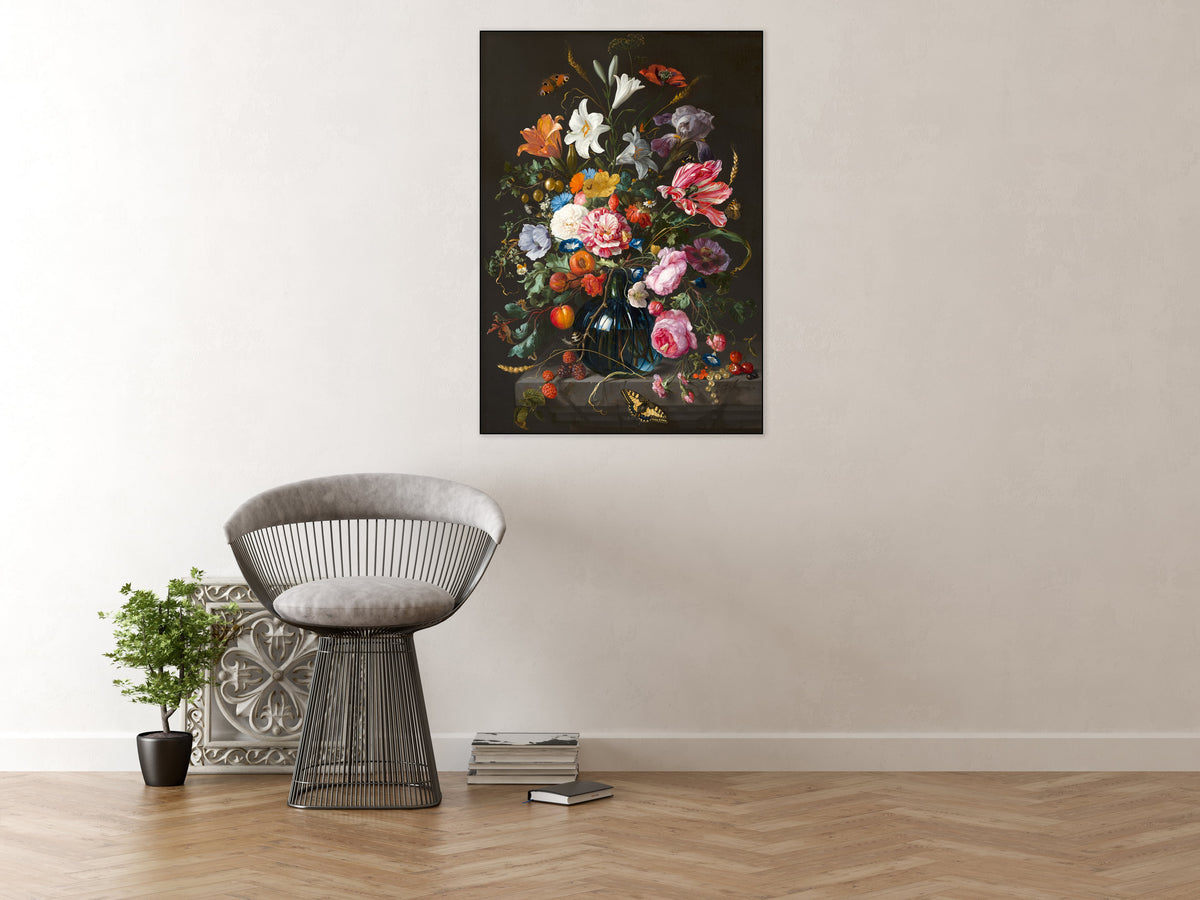 Peinture acoustique « Nature morte aux fleurs » – Jan Davidsz de Heem, œuvre murale insonorisante
