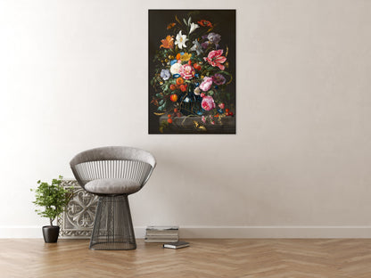 Peinture acoustique « Nature morte aux fleurs » – Jan Davidsz de Heem, œuvre murale insonorisante