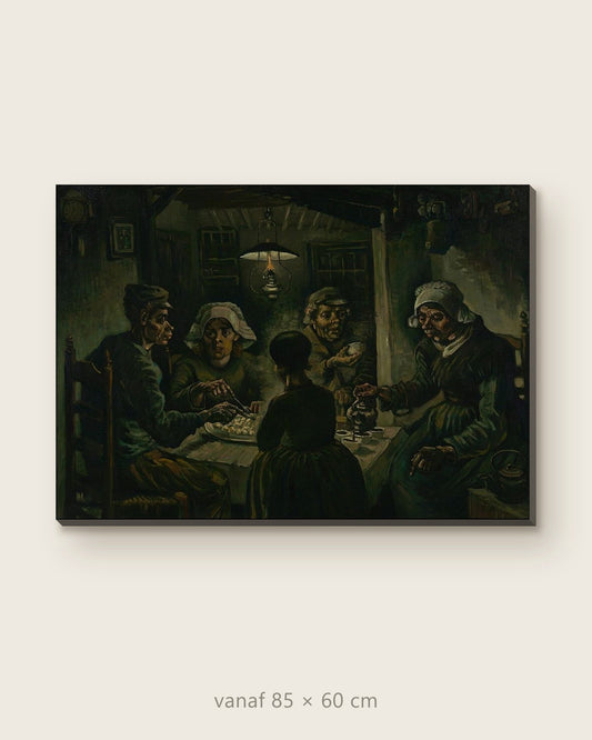 Akoestisch schilderij De aardappeleters – productfoto op effen achtergrond