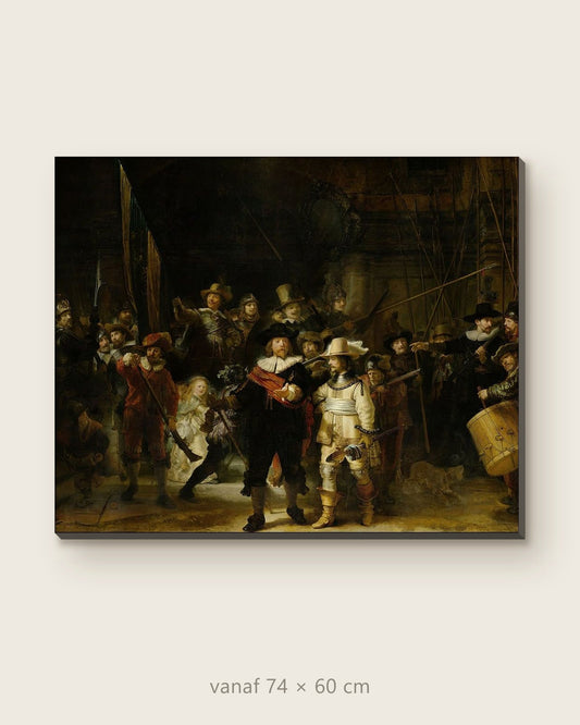 Akoestisch schilderij De Nachtwacht – productfoto op effen achtergrond