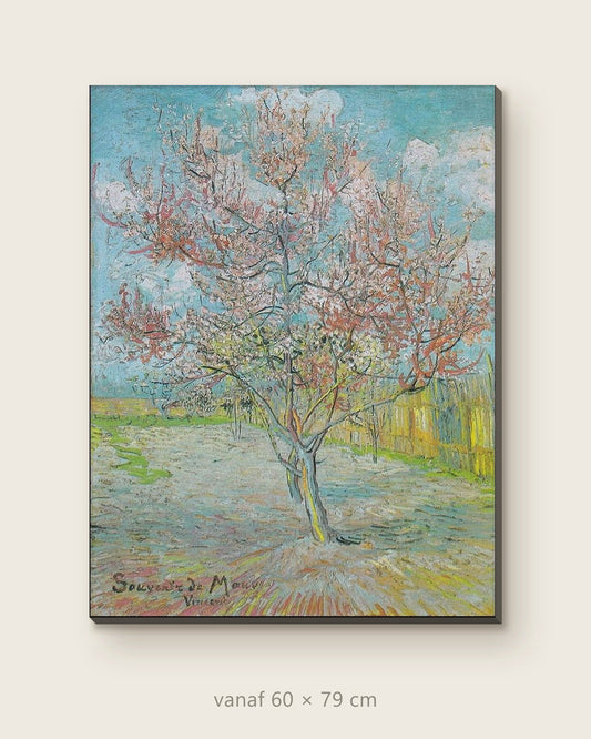 Akoestisch schilderij De roze perzikboom – productfoto op effen achtergrond