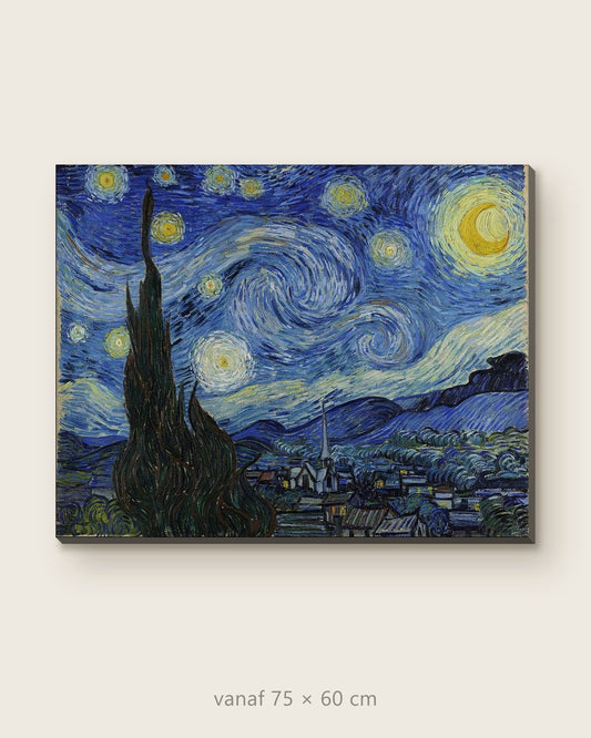 Akoestisch schilderij De sterrennacht – productfoto op effen achtergrond