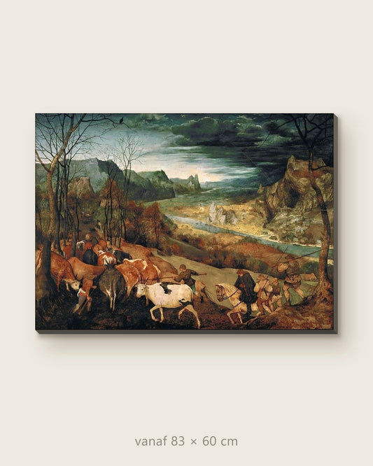 Akoestisch schilderij De terugkeer van de kudde – productfoto op effen achtergrond