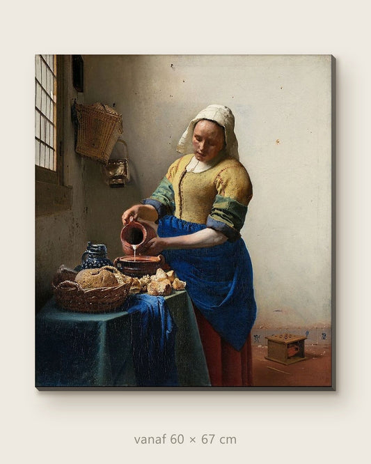 Akoestisch schilderij Het melkmeisje – productfoto op effen achtergrond