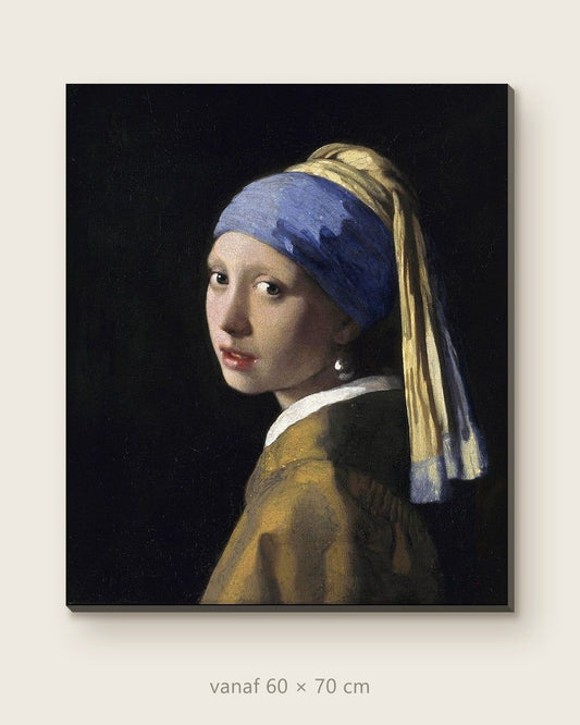 Akoestisch schilderij Meisje met de parel – productfoto op effen achtergrond