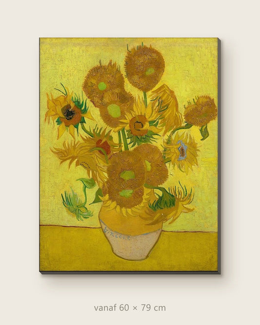 Akoestisch schilderij Zonnebloemen – productfoto op effen achtergrond