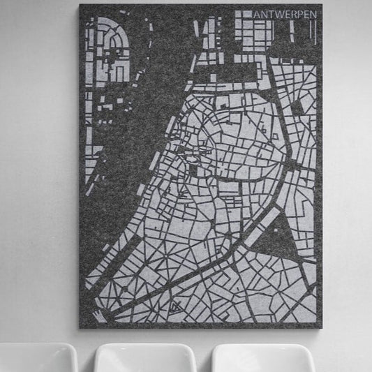 Akoestische City Map Antwerpen – 3D-stadskaart van PET-vilt