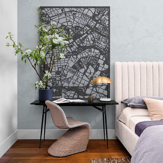Akoestische City Map Berlijn – 3D-stadskaart van PET-vilt