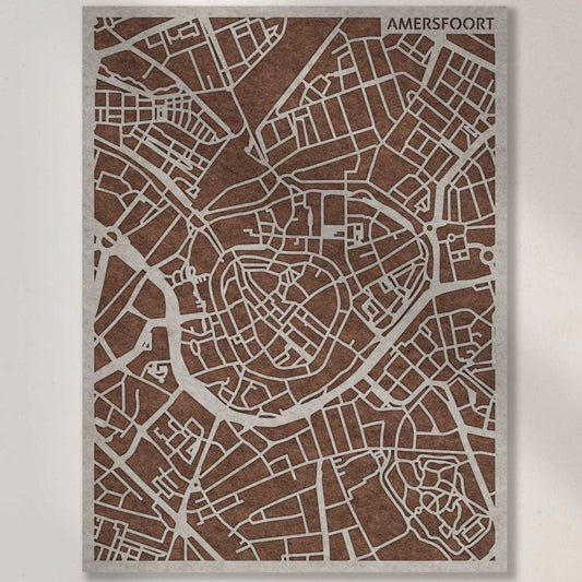 Akoestische City Map Amersfoort – 3D-stadskaart van PET-vilt