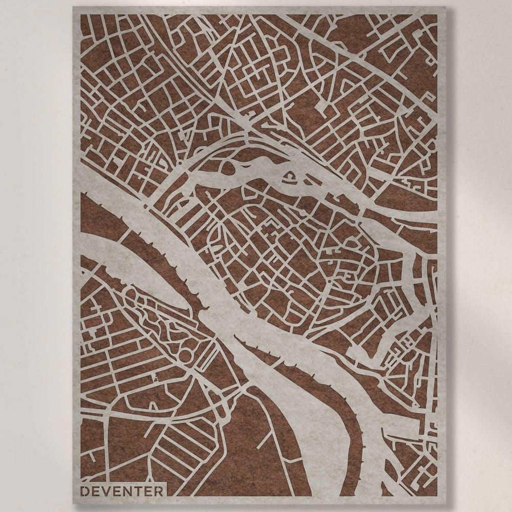 Akoestische City Map Deventer – 3D-stadskaart van PET-vilt