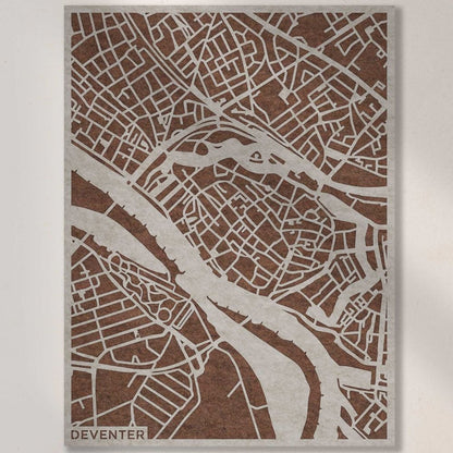 Akoestische City Map Deventer – 3D-stadskaart van PET-vilt