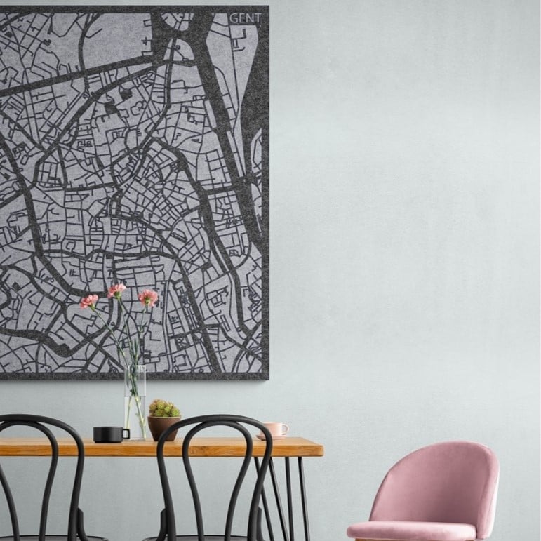 Akoestische City Map Gent – 3D-stadskaart van PET-vilt
