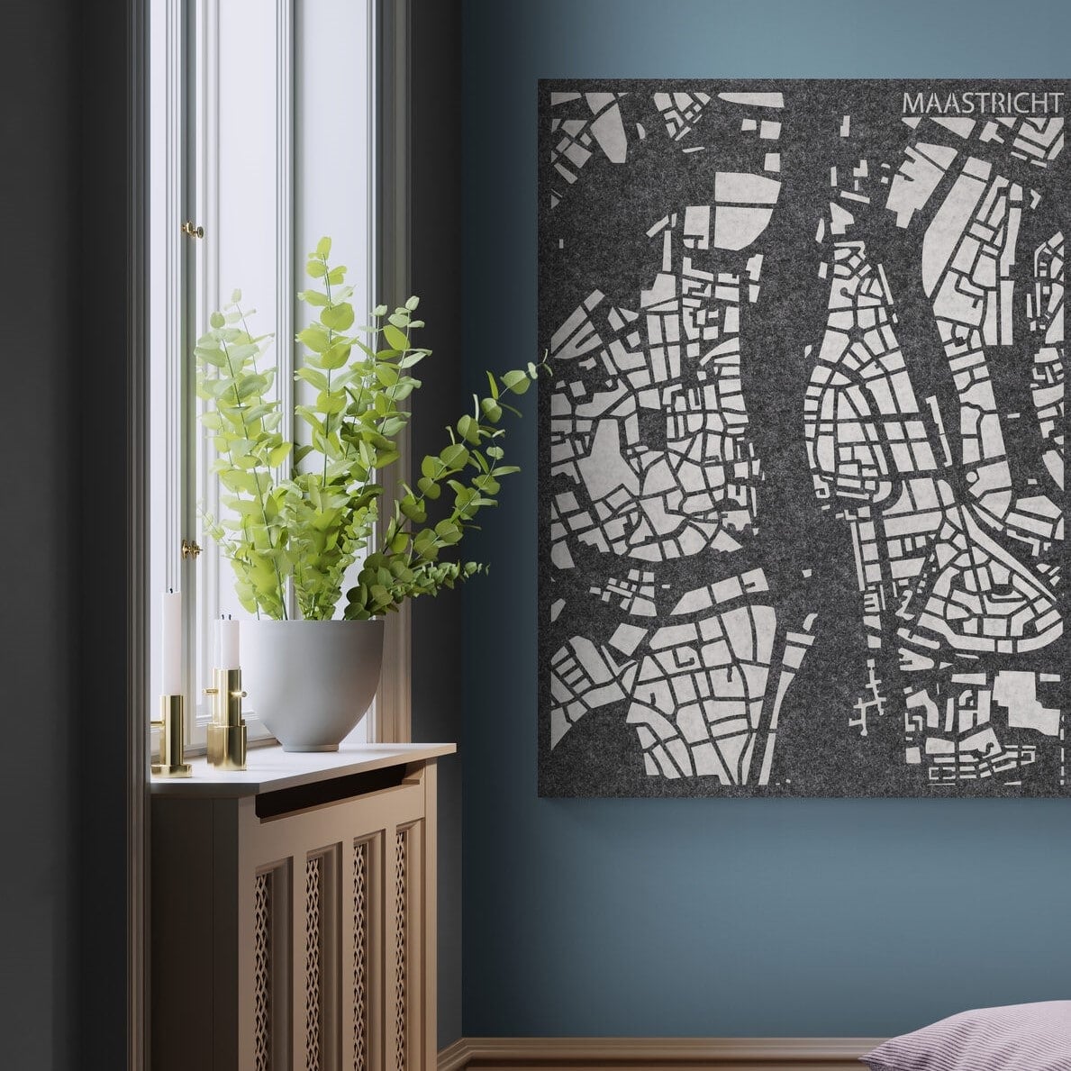 Akoestische City Map Maastricht – 3D-stadskaart van PET-vilt