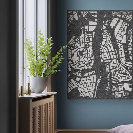 Akoestische City Map Maastricht – 3D-stadskaart van PET-vilt