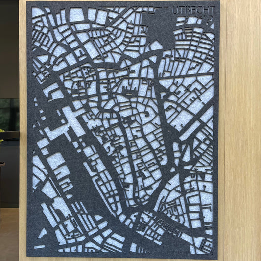Akoestische City Map Utrecht – 3D-stadskaart van PET-vilt
