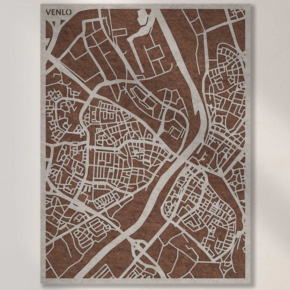 Akoestische City Map Venlo – 3D-stadskaart van PET-vilt