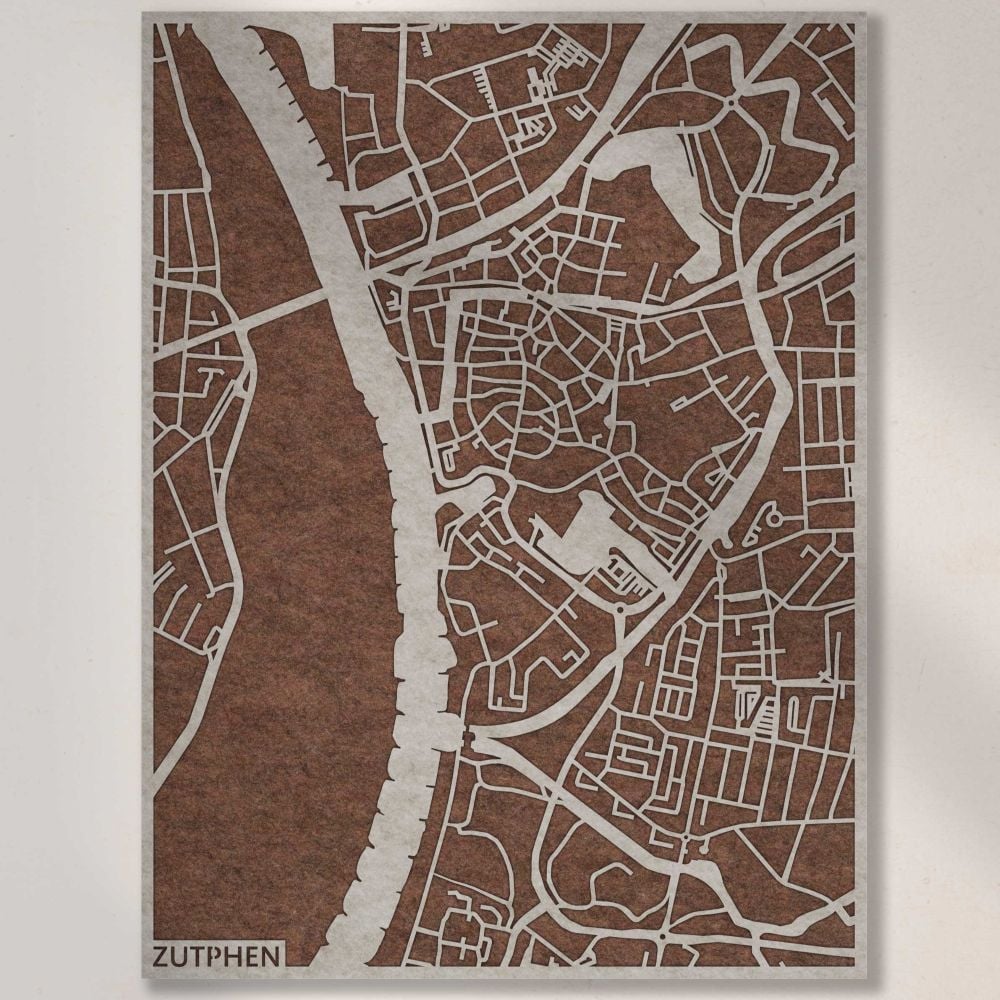 Akoestische City Map Zutphen – 3D-stadskaart van PET-vilt