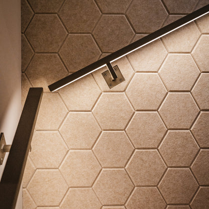 Stickers muraux acoustiques Hex – feutrine autocollante, hexagones