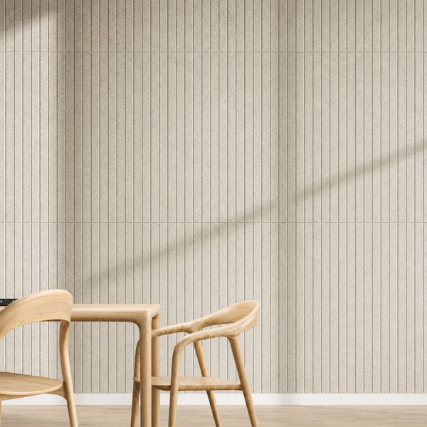 Akoestische wandtegels Lines – geluiddempend vilt met subtiele lijnen