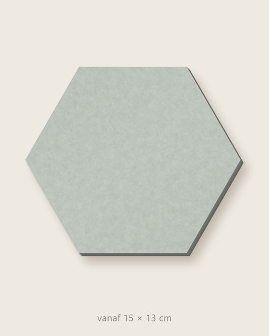 Akoestische hexagon wandtegels van vilt – productfoto op effen achtergrond