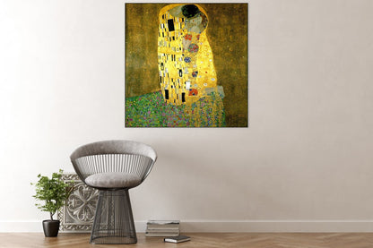 Peinture acoustique « Le Baiser » – Gustav Klimt, œuvre murale insonorisante